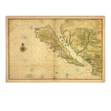 16" X 24" California As An Island C1650 Vintage Map Wall Art - Homeroots