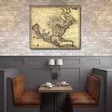 24" X 28" Map Of North America C1685 Vintage Poster Wall Art - Homeroots - Flyclothing LLC