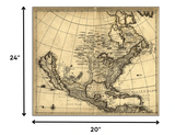 20" X 24" Map Of North America C1685 Vintage Poster Wall Art - Homeroots - Flyclothing LLC