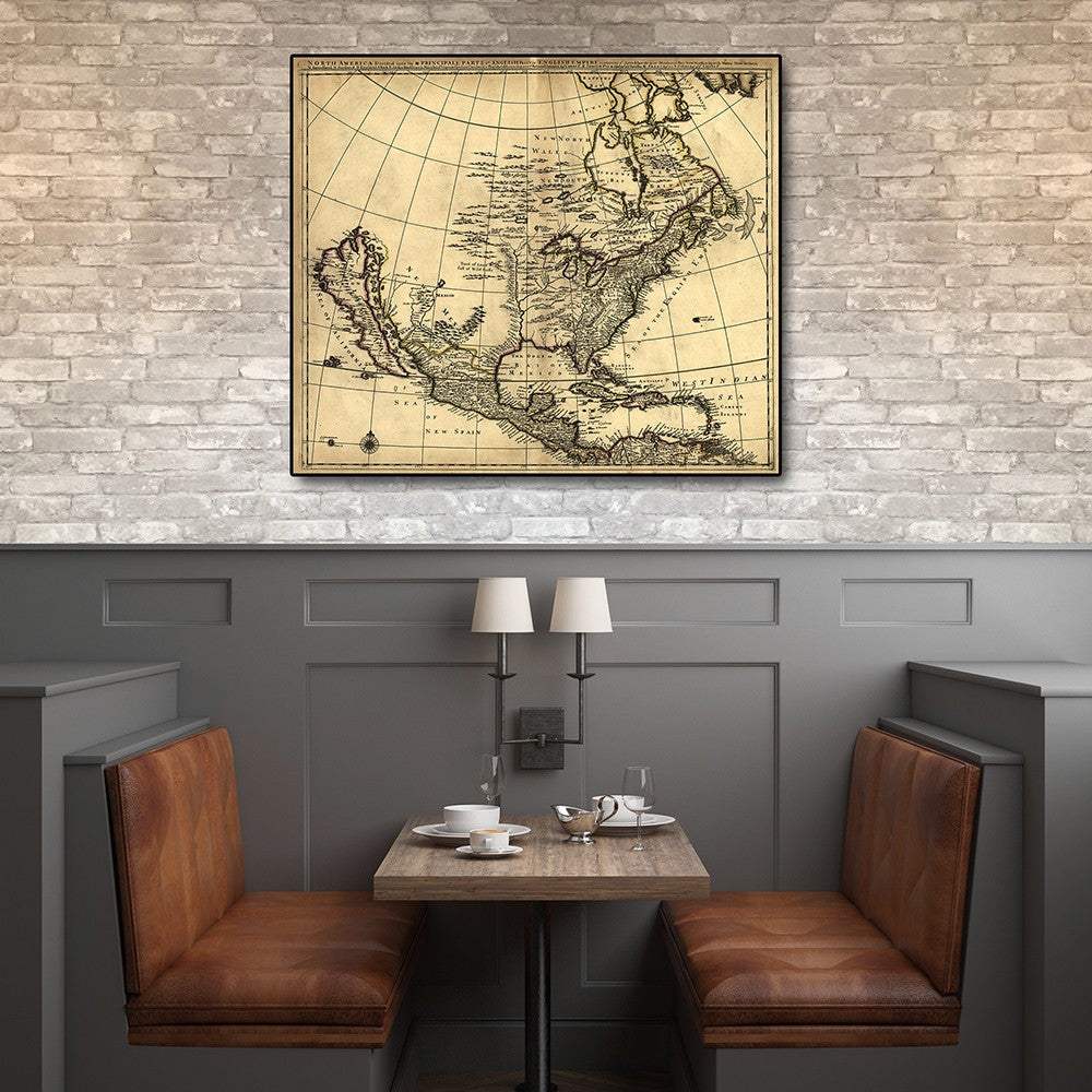 16" X 20" Map Of North America C1685 Vintage Poster Wall Art - Homeroots - Flyclothing LLC