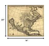 16" X 20" Map Of North America C1685 Vintage Poster Wall Art - Homeroots - Flyclothing LLC