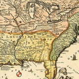 Vintage 1718 Map Of New France Unframed Print Wall Art - Homeroots