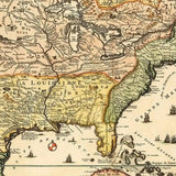 20" X 24" Vintage 1718 Map Of New France - Homeroots - Flyclothing LLC