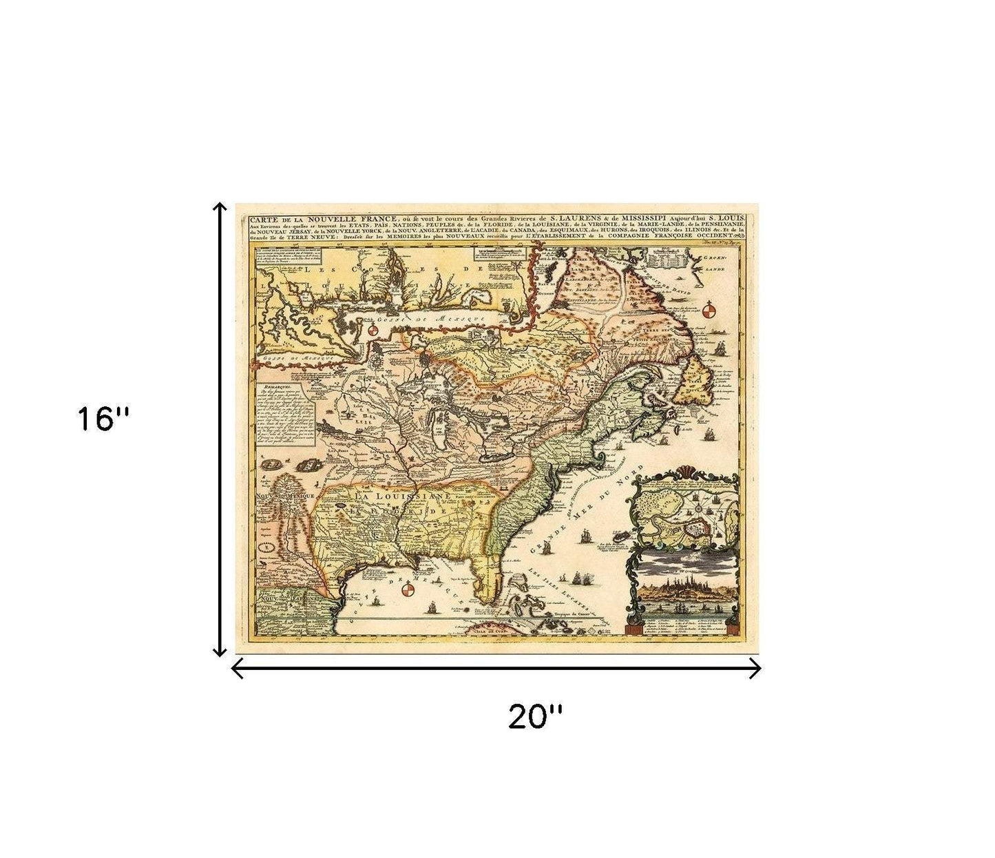Vintage 1773 Map Of British Empire In North America Unframed Print Wall Art - Homeroots - Flyclothing LLC