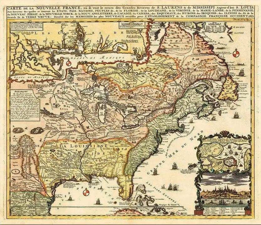 Vintage 1773 Map Of British Empire In North America Unframed Print Wall Art - Homeroots