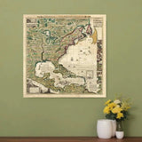 Vintage 1773 Map Of British Empire In North America Unframed Print Wall Art - Homeroots