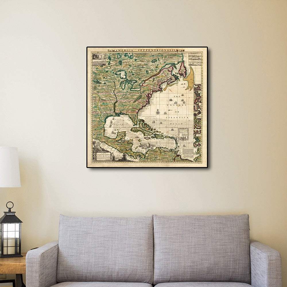 18" X 18" Vintage 1773 Map Of British Empire In North America Wall Art - Homeroots - Flyclothing LLC
