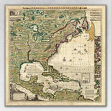 Vintage 1771 Map Of North America Unframed Print Wall Art - Homeroots