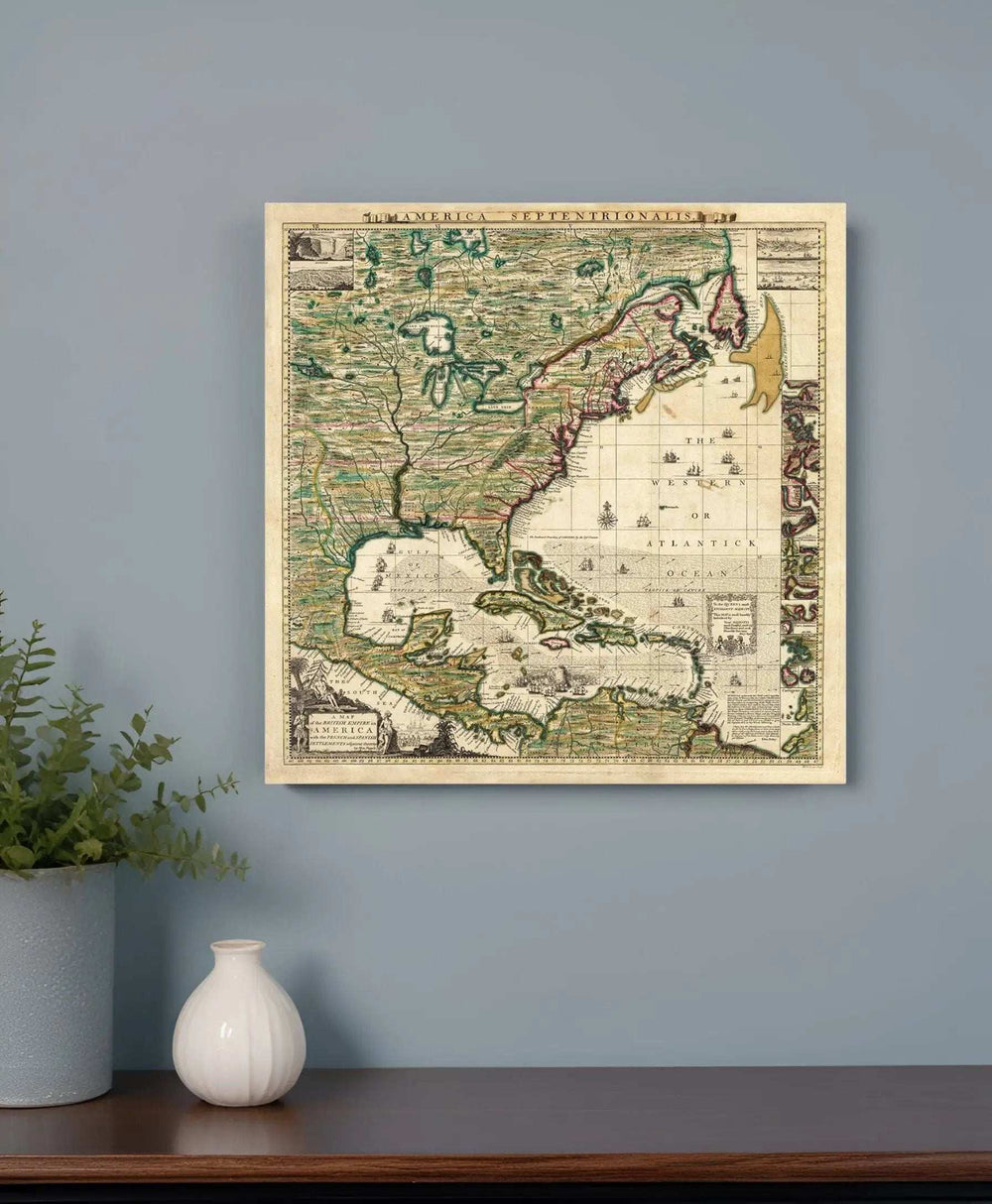Vintage 1771 Map Of North America Unframed Print Wall Art - Homeroots