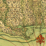 24" X 30" C1747 Map Of The Gulf Coast Vintage  Poster Wall Art - Homeroots