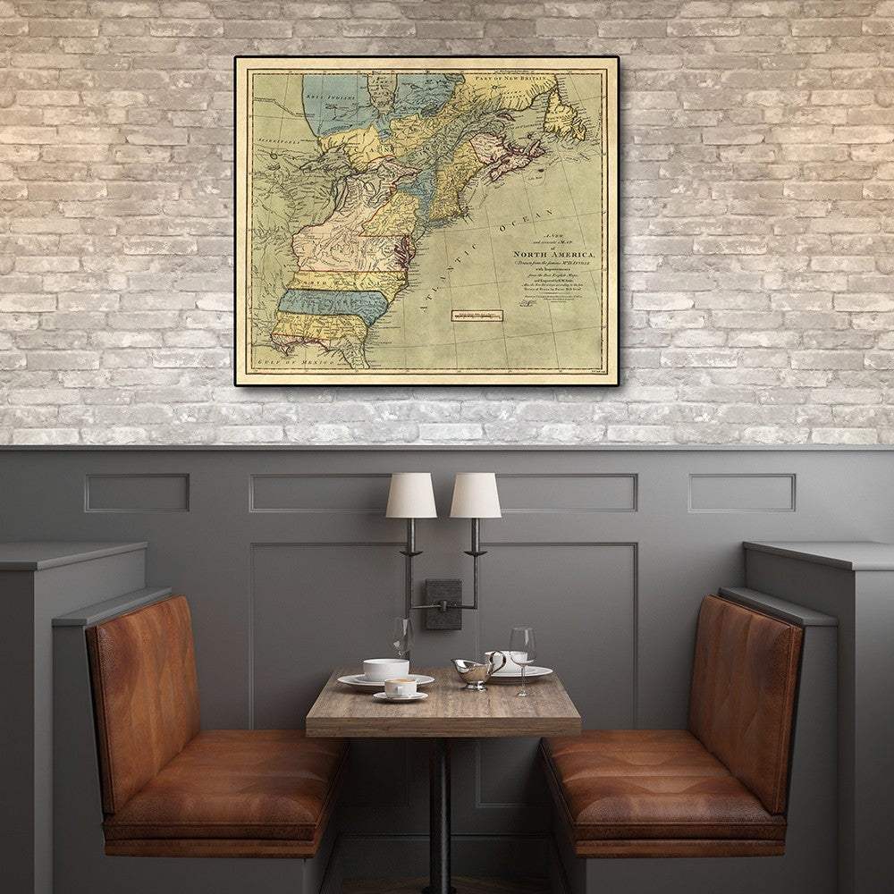 Vintage 1771 Map Of North America Unframed Print Wall Art - Homeroots - Flyclothing LLC