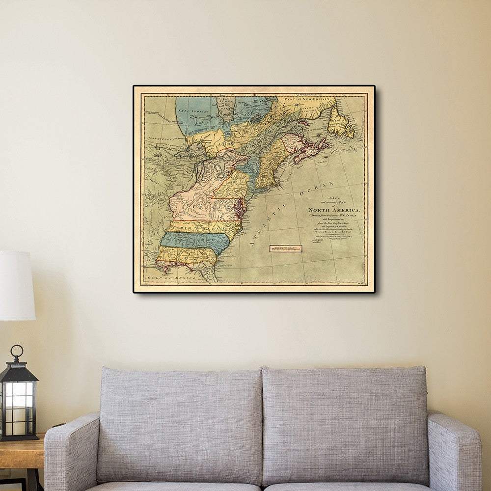 Vintage 1771 Map Of North America Unframed Print Wall Art - Homeroots - Flyclothing LLC
