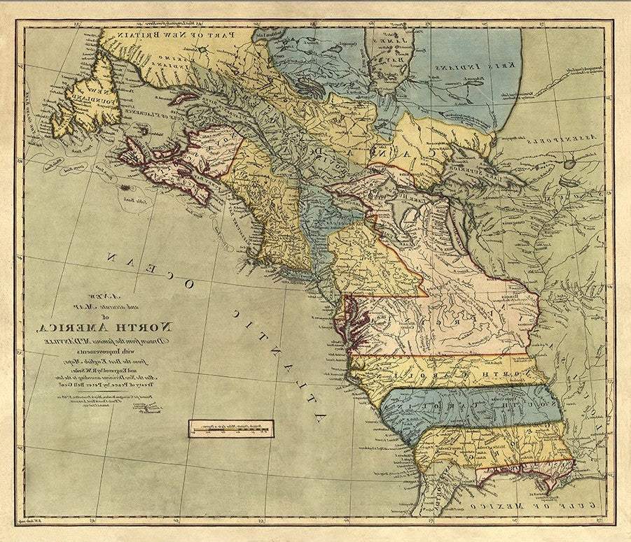Vintage 1771 Map Of North America Unframed Print Wall Art - Homeroots - Flyclothing LLC