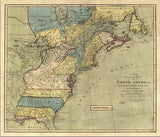 Vintage 1652 Map Of Early North America Unframed Print Wall Art - Homeroots