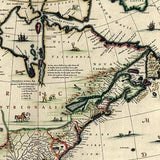 Vintage 1652 Map Of Early North America Unframed Print Wall Art - Homeroots