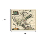 Vintage 1652 Map Of Early North America Unframed Print Wall Art - Homeroots - Flyclothing LLC