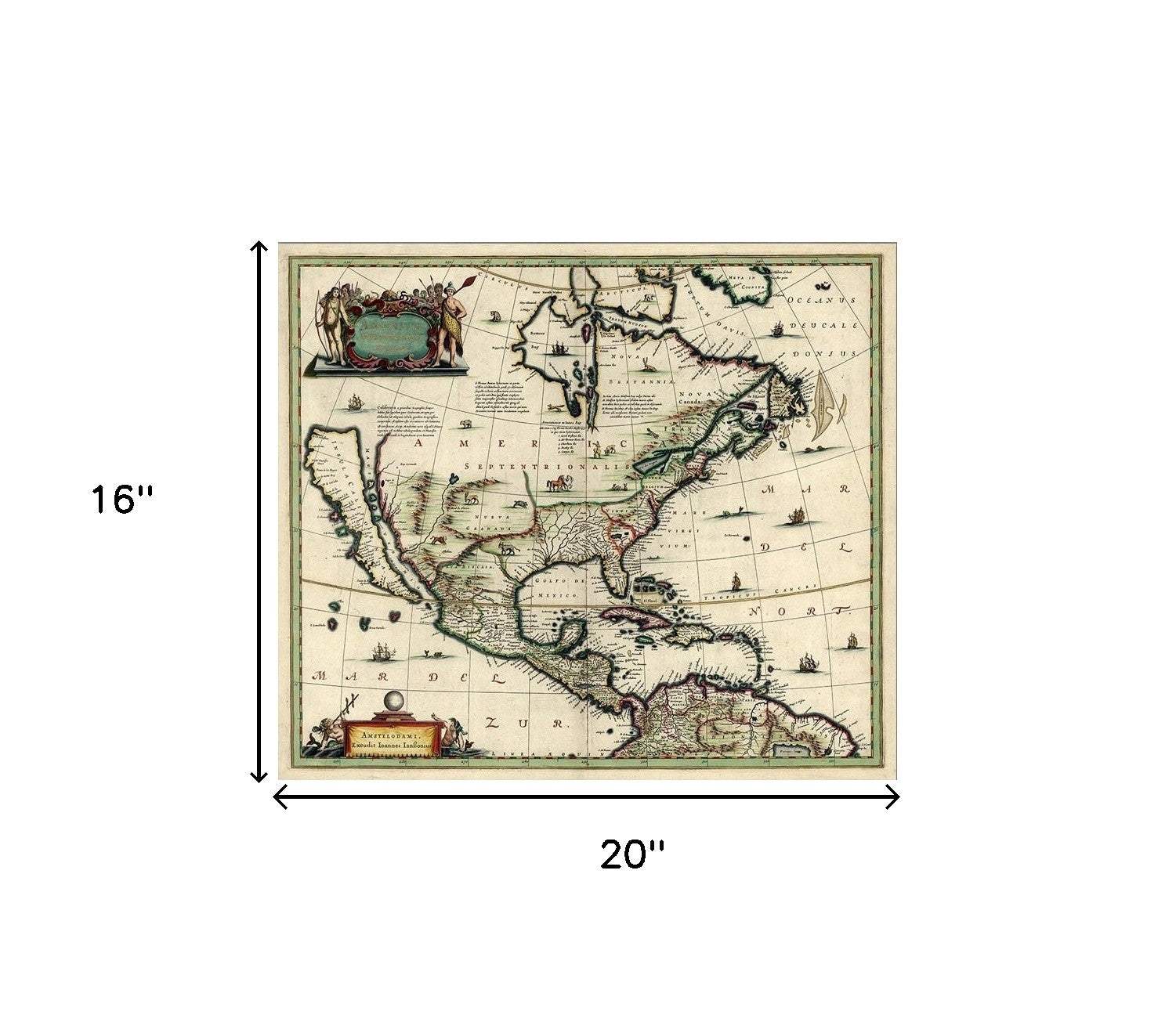 Vintage 1846 Map Of Mexico Unframed Print Wall Art - Homeroots - Flyclothing LLC