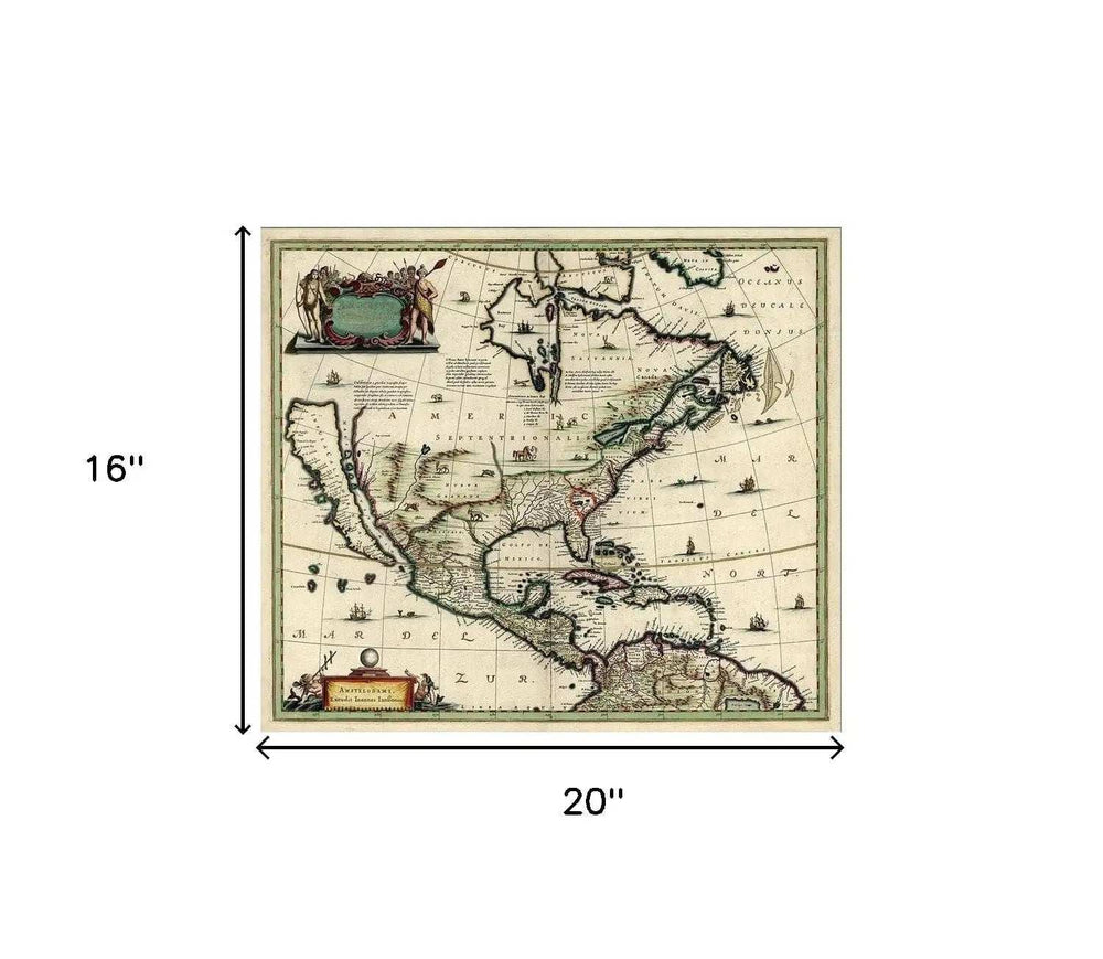 Vintage 1846 Map Of Mexico Unframed Print Wall Art - Homeroots - Flyclothing LLC