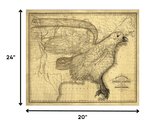 20" X 24" Eagle Map Of America C1833 Vintage Poster Wall Art - Homeroots - Flyclothing LLC