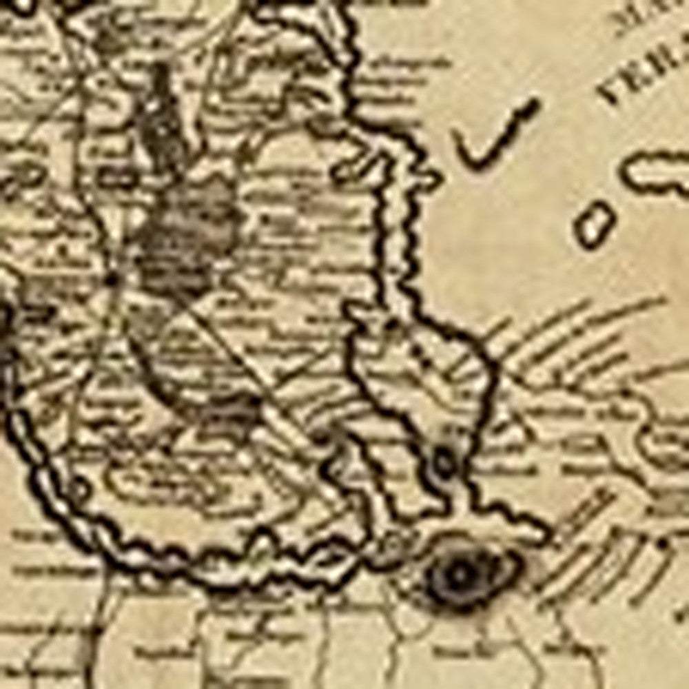 Vintage 1846 Map Of Mexico Unframed Print Wall Art - Homeroots - Flyclothing LLC