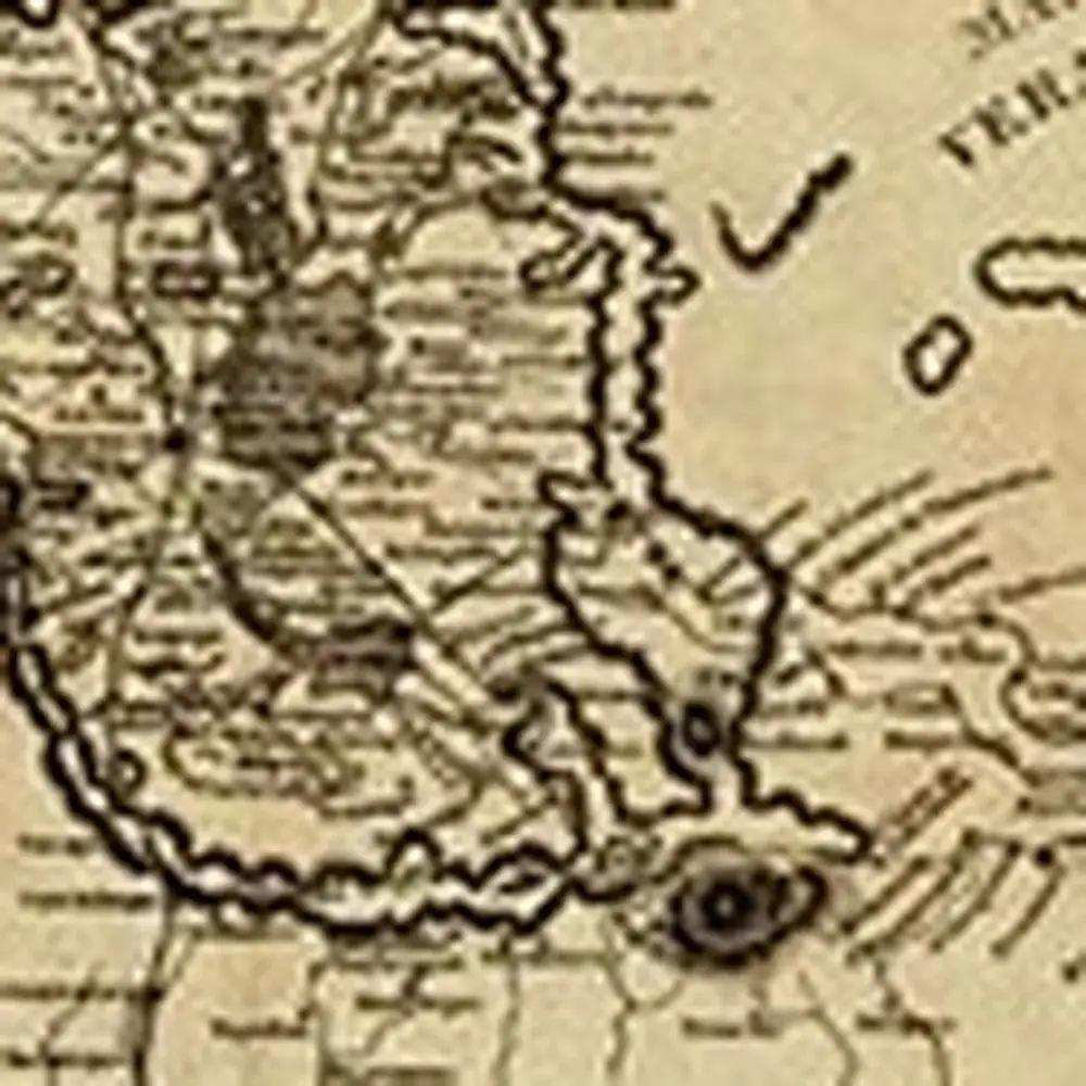 Vintage 1846 Map Of Mexico Unframed Print Wall Art - Homeroots - Flyclothing LLC