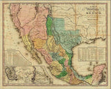 Vintage 1846 Map Of Mexico Unframed Print Wall Art - Homeroots