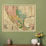 20" X 24" Vintage 1846 Map Of Mexico Wall Art - Homeroots