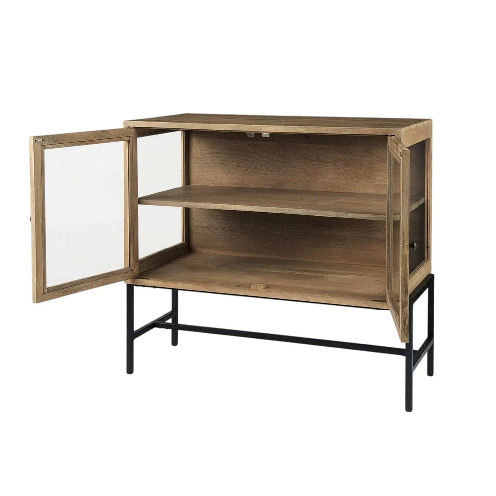 Rustic Honey Brown Two Door Shadowbox Cabinet - Homeroots - Flyclothing LLC