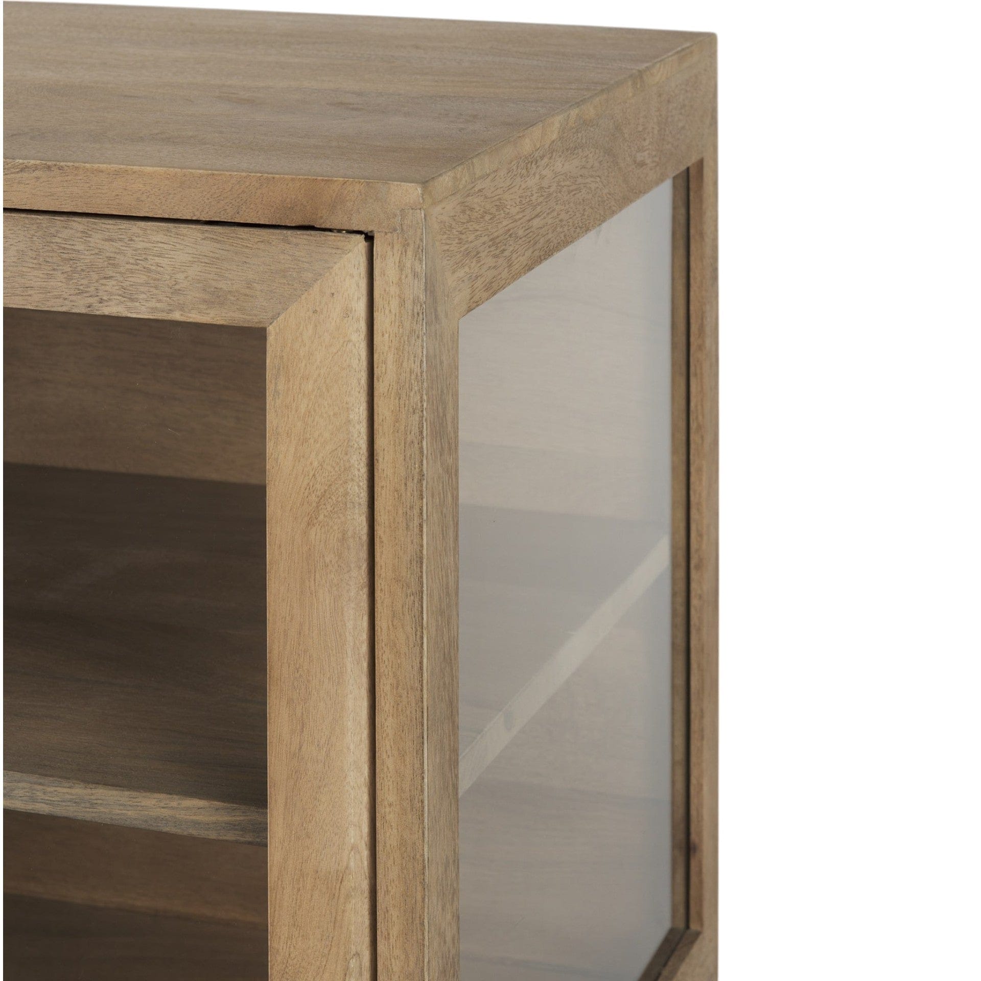 Rustic Honey Brown Two Door Shadowbox Cabinet - Homeroots