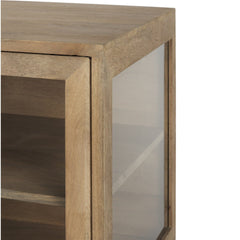 Rustic Honey Brown Two Door Shadowbox Cabinet - Homeroots