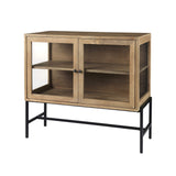 Rustic Honey Brown Two Door Shadowbox Cabinet - Homeroots - Flyclothing LLC