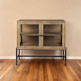 Rustic Honey Brown Two Door Shadowbox Cabinet - Homeroots - Flyclothing LLC