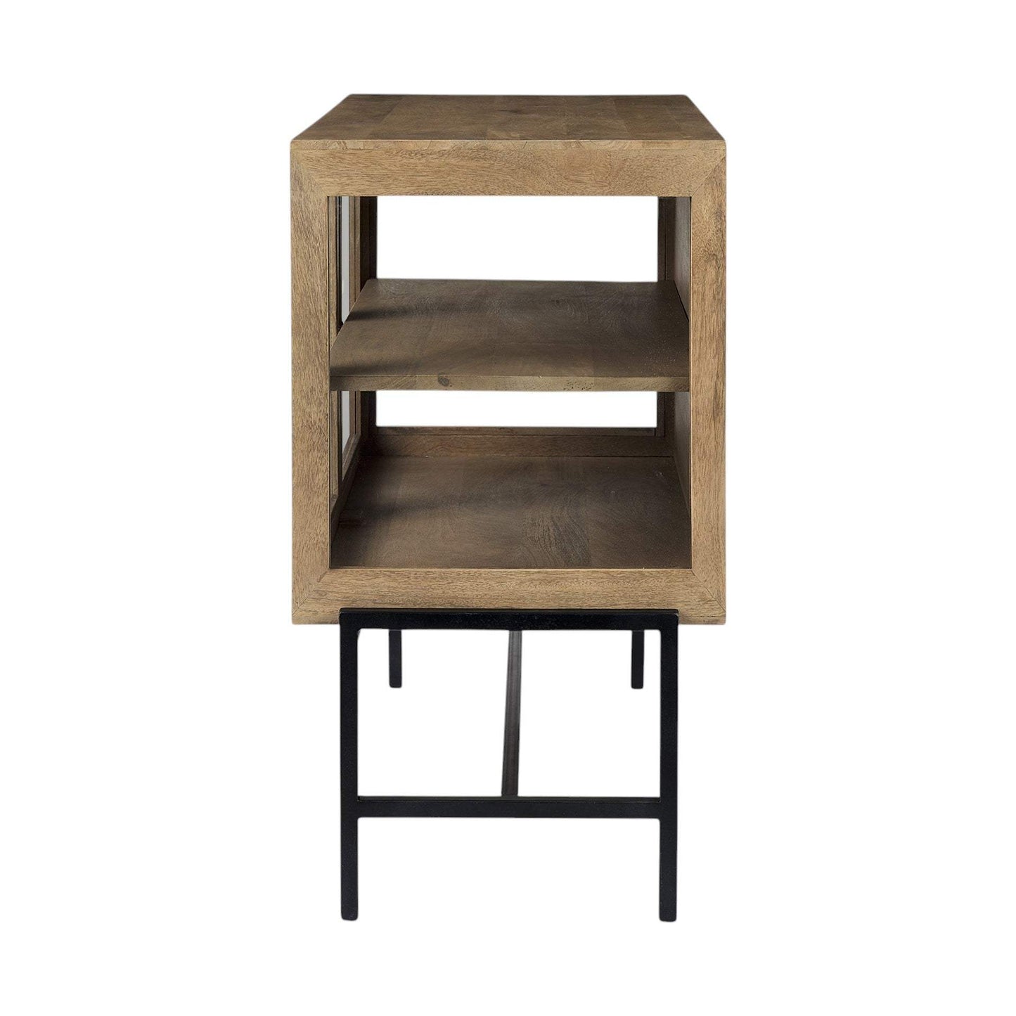 Rustic Honey Brown Two Door Shadowbox Cabinet - Homeroots - Flyclothing LLC