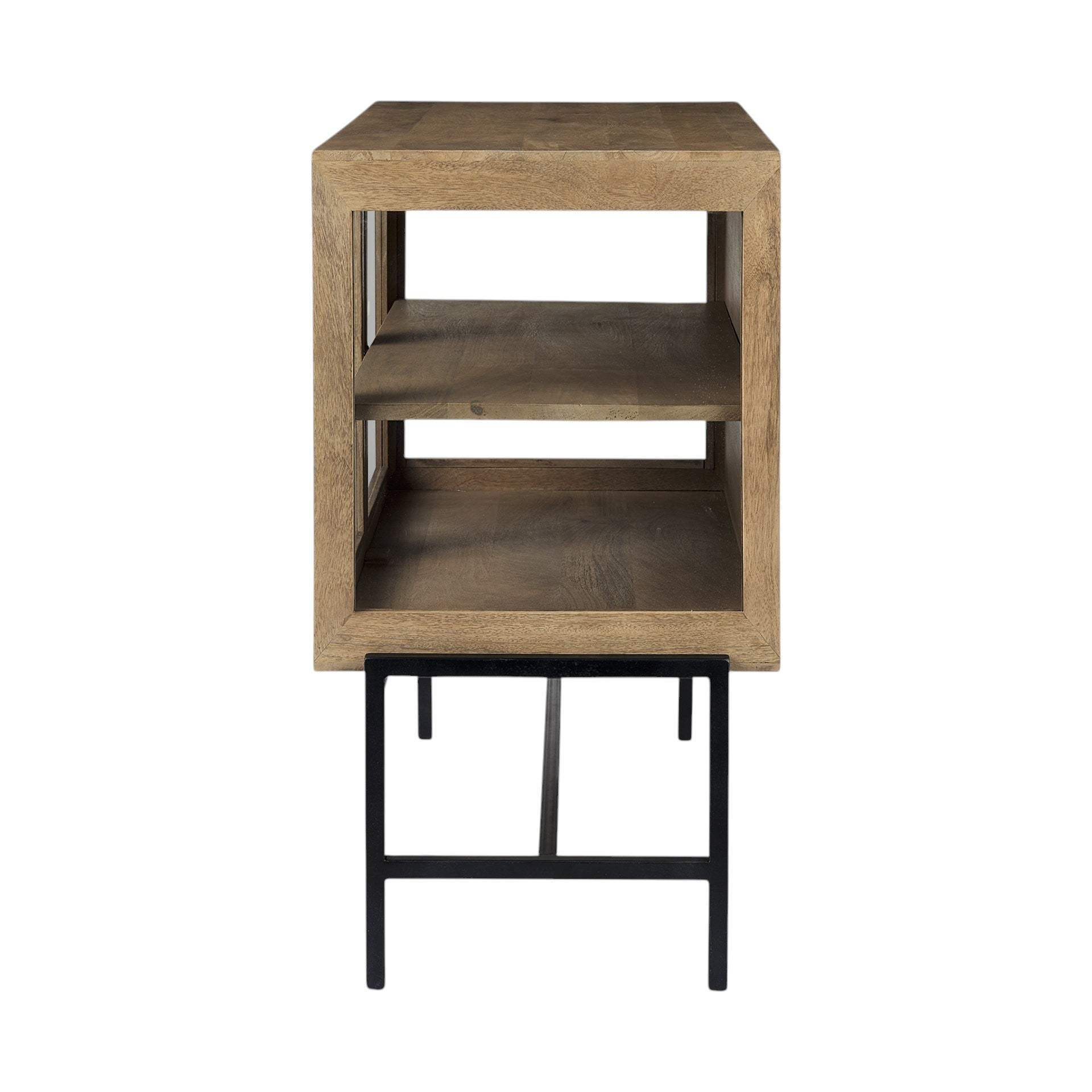 Rustic Honey Brown Two Door Shadowbox Cabinet - Homeroots - Flyclothing LLC