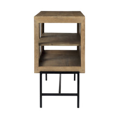 Rustic Honey Brown Two Door Shadowbox Cabinet