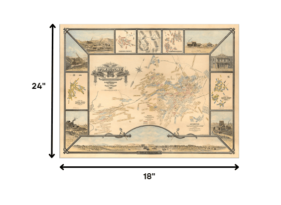 18" X 24" Map Of Tombstone Mining District Vintage Travel Poster Wall Art - Homeroots - Flyclothing LLC