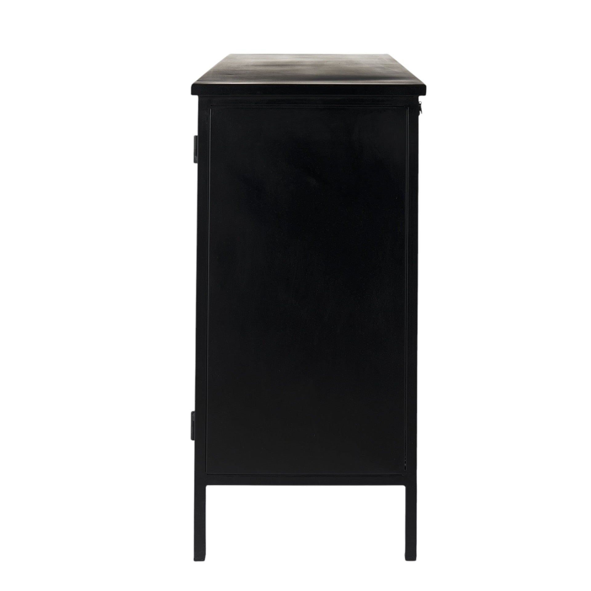 Slender Sleek Black Two Door Glass Cabinet - Homeroots