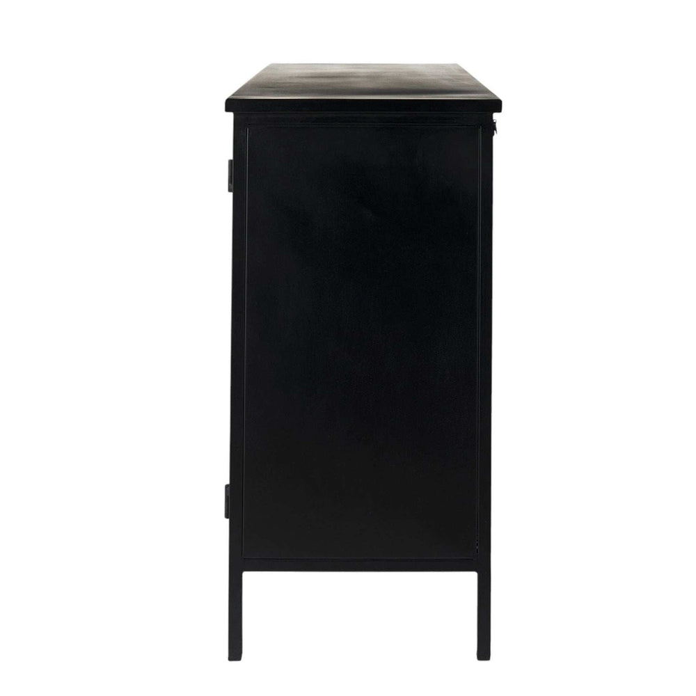 Slender Sleek Black Two Door Glass Cabinet - Homeroots - Flyclothing LLC