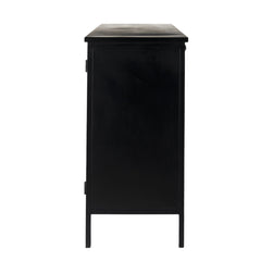 Slender Sleek Black Two Door Glass Cabinet - Homeroots