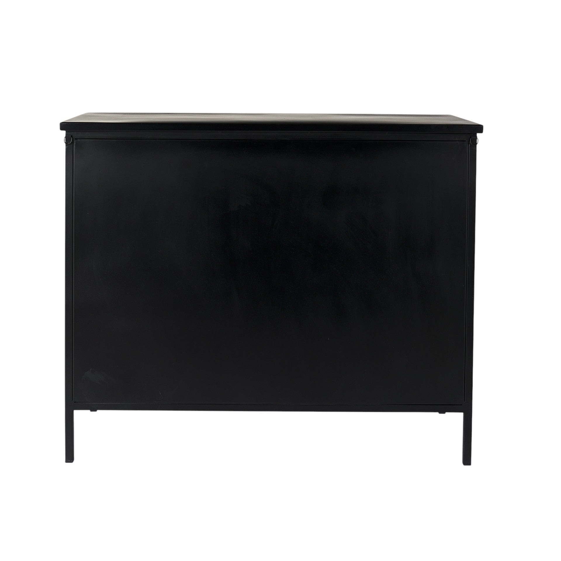 Slender Sleek Black Two Door Glass Cabinet - Homeroots