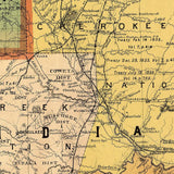 24" X 32" Map Of Indian And Oklahoma Territories Vintage Poster Wall Art - Homeroots - Flyclothing LLC