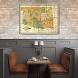 20" X 28" Map Of Indian And Oklahoma Territories Vintage Poster Wall Art - Homeroots - Flyclothing LLC
