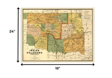 18" X 24" Map Of Indian And Oklahoma Territories Vintage Poster Wall Art - Homeroots - Flyclothing LLC