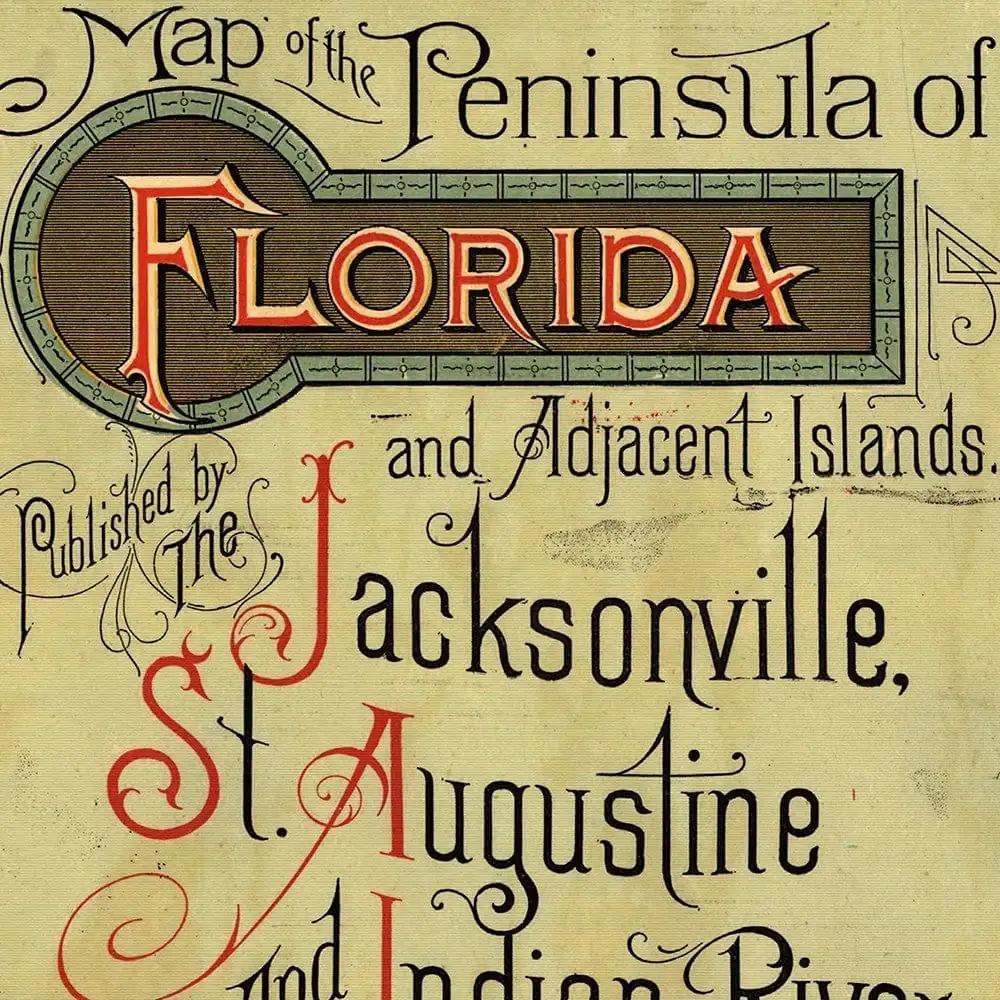 24" X 60" Map Of Jacksonville Florida Vintage Poster Wall Art - Homeroots - Flyclothing LLC