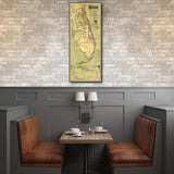 24" X 60" Map Of Jacksonville Florida Vintage Poster Wall Art - Homeroots