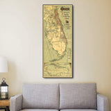 24" X 60" Map Of Jacksonville Florida Vintage Poster Wall Art - Homeroots - Flyclothing LLC