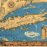20" X 30" Vintage 1933 Map Of Long Island Wall Art - Homeroots