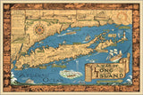 16" x 24" Vintage 1933 Map of Long Island Wall Art - Homeroots - Flyclothing LLC
