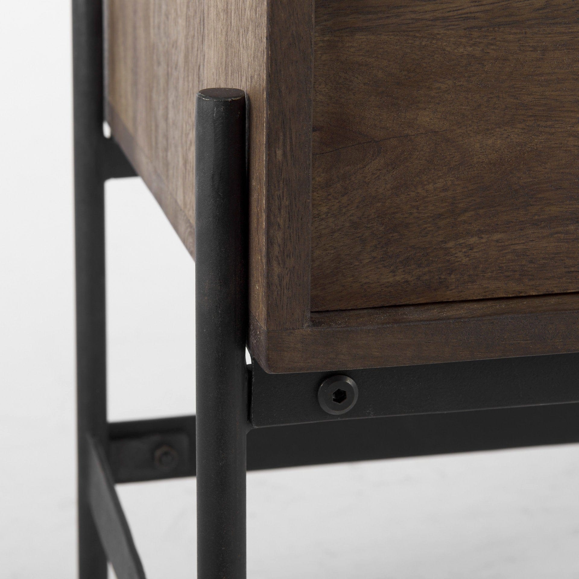 Dark Brown Two Door Cabinet With Metal Legs - Homeroots