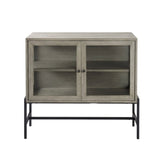 Rustic Dark Gray Two Door Shadowbox Cabinet - Homeroots